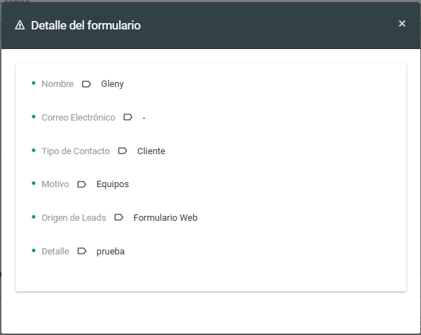 Detalle formulario
