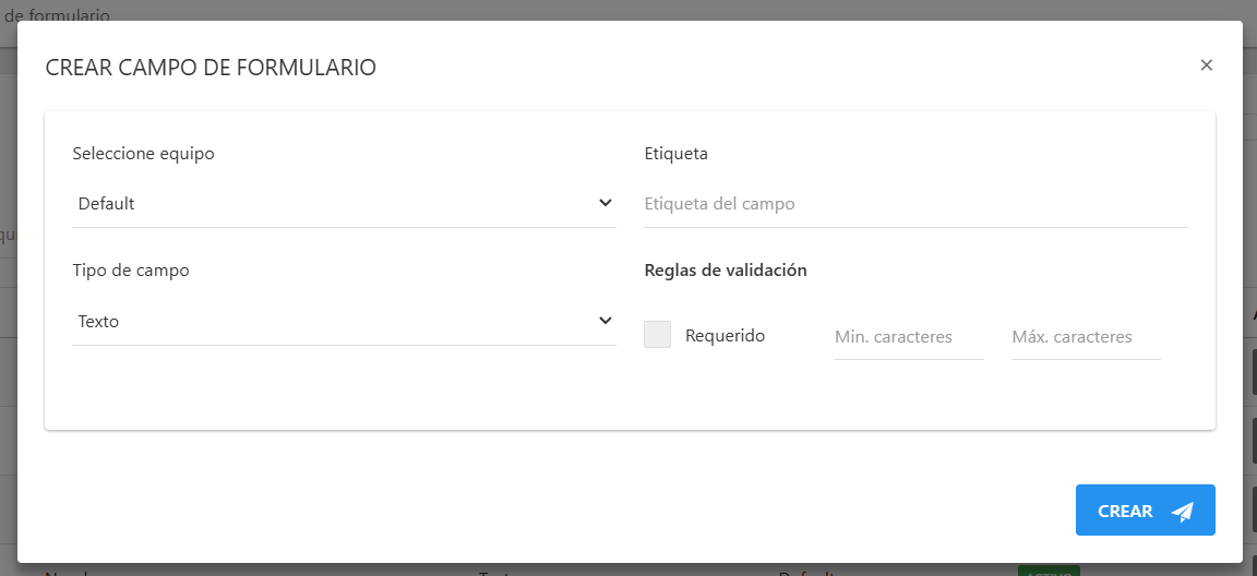Crear campo de formulario