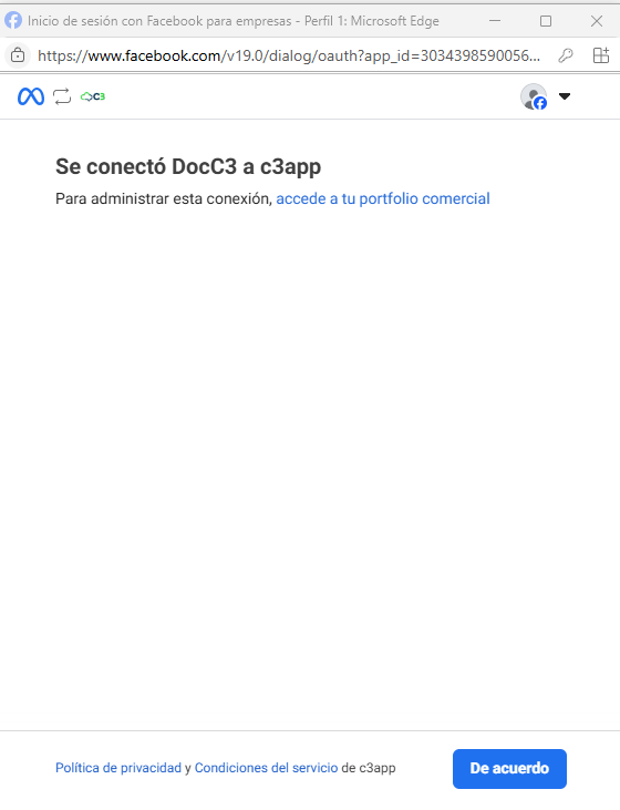 Iniciar con Facebook paso 6