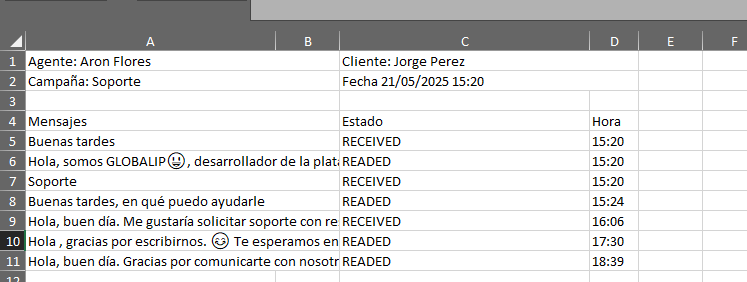 Exportar csv