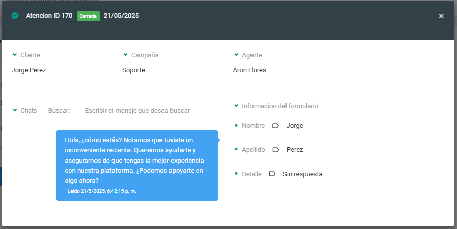 Mensajes Detalle