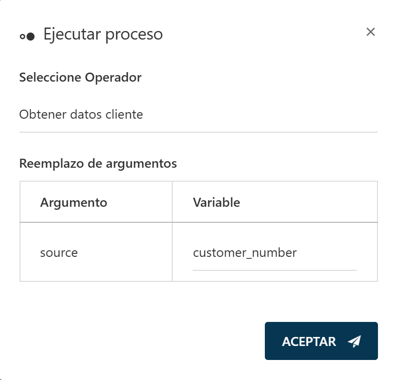 Configuración del proceso