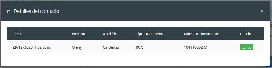 Detalle del contacto