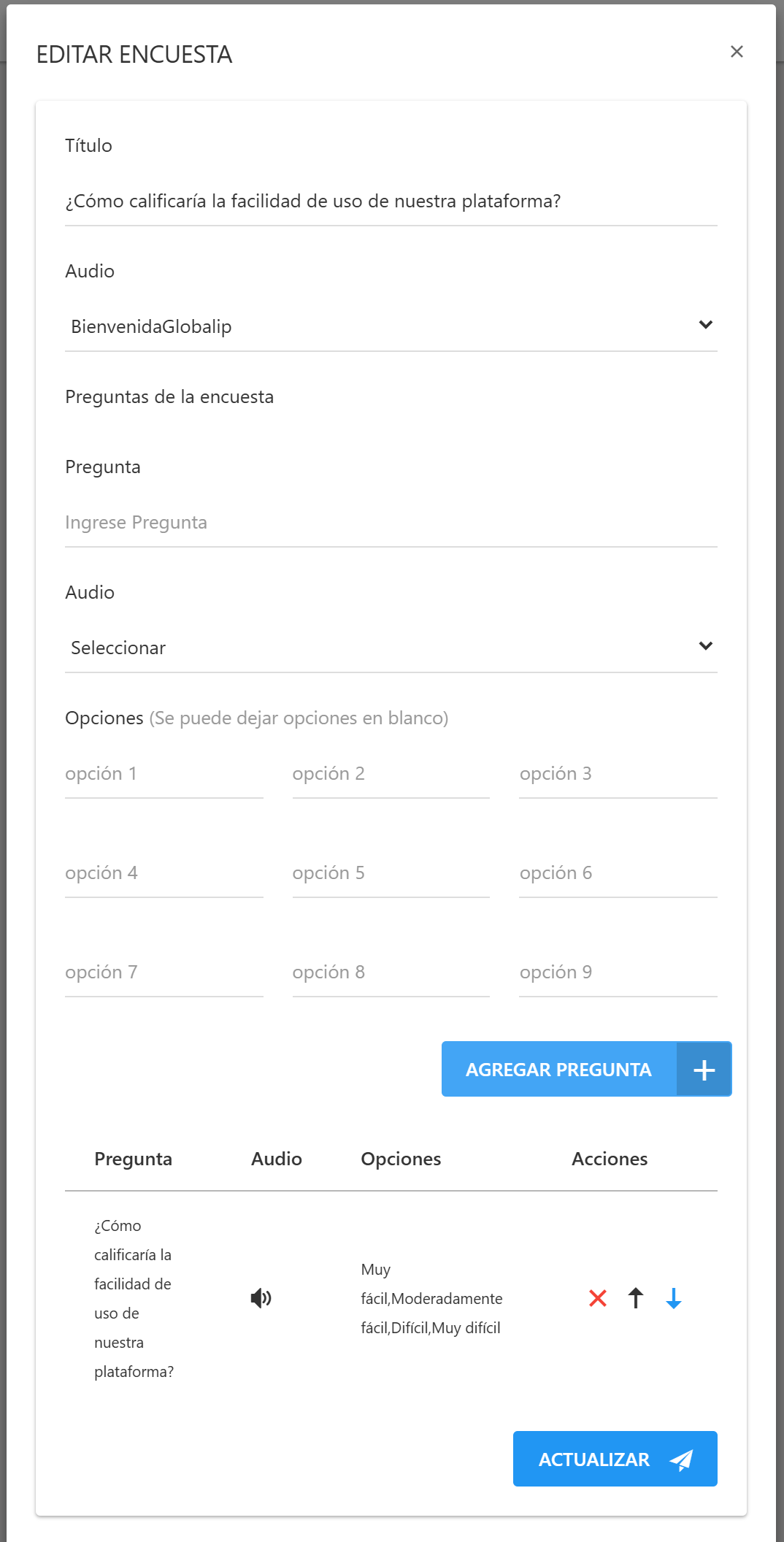 Editar encuesta