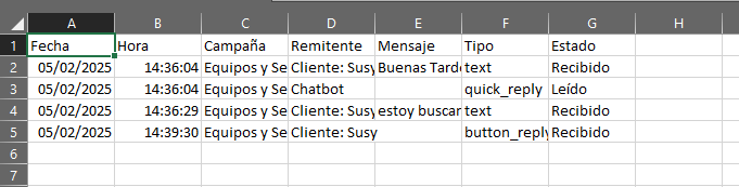 Exportar a csv