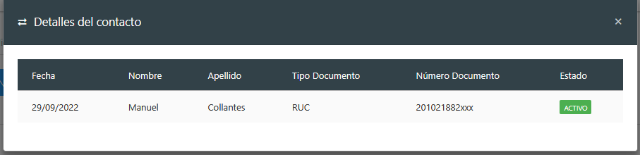 Detalle contacto