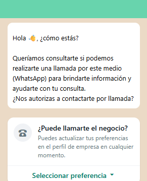 Plantilla de solicitud de permiso de llamada
