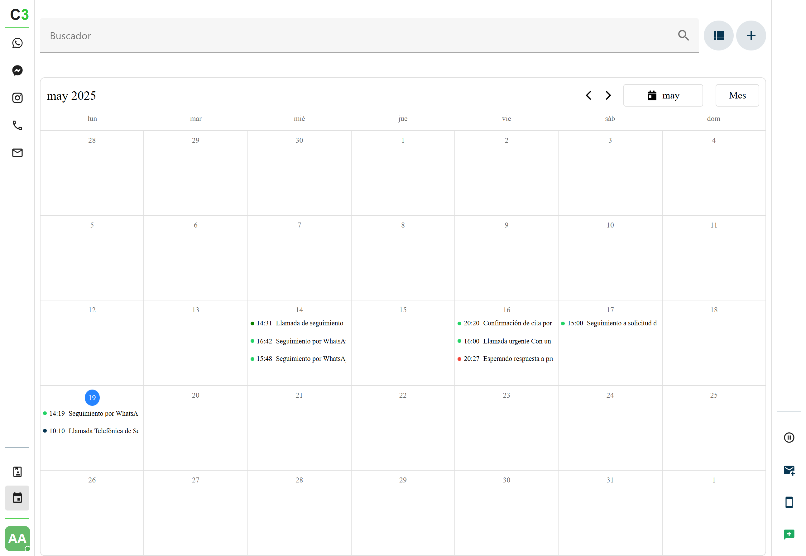 Vista calendario