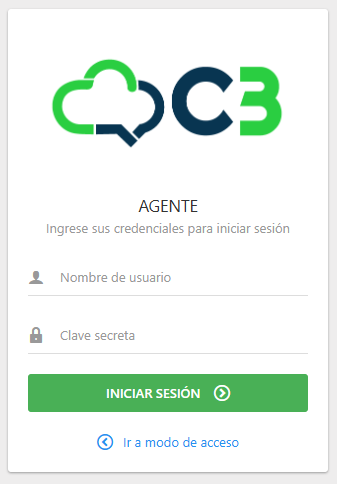 Inicio de sesión agente