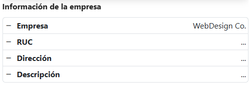Información de la empresa