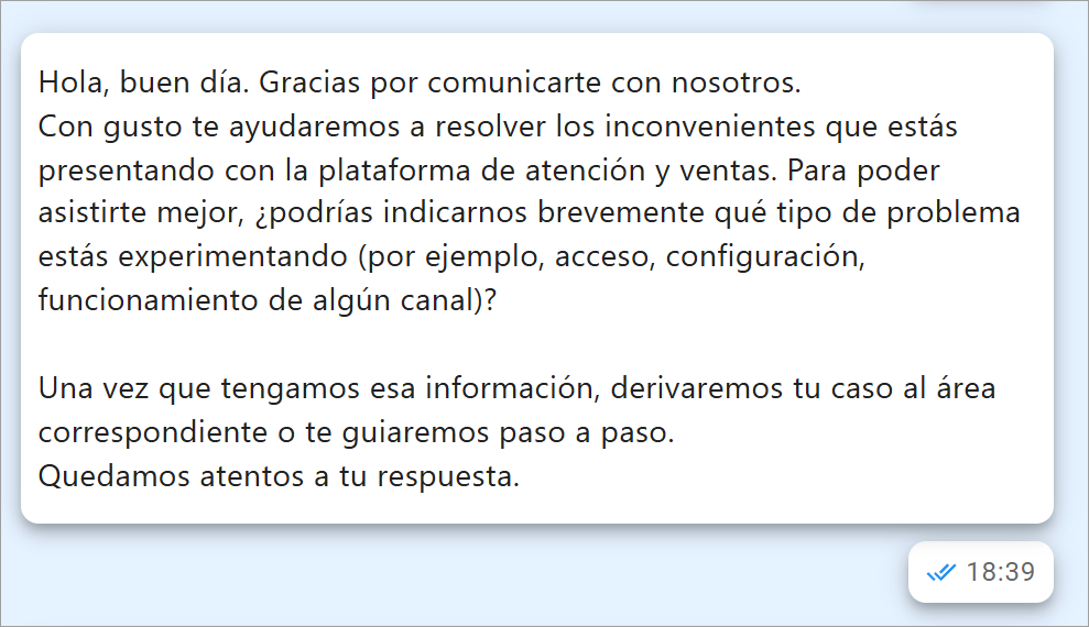 Estructura de un mensaje Messenger