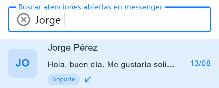 Resultados de la búsqueda Messenger