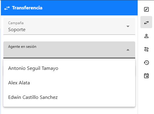 transferir atención seleccionada