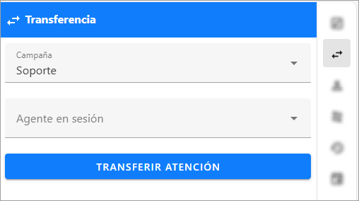 Transferencia configurada para enviar una atención a la campaña de Equipos y Servicios Asterisk sin especificar un agente para Messenger.