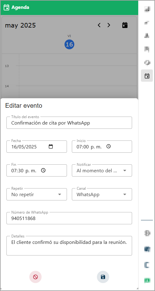 Editar evento