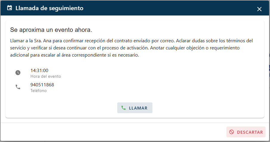 Notificación Telefonía