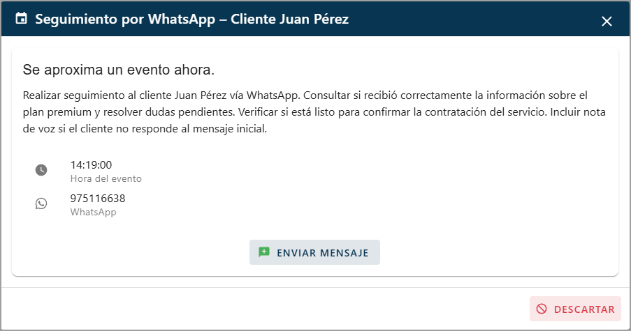 Notificación WhatsApp