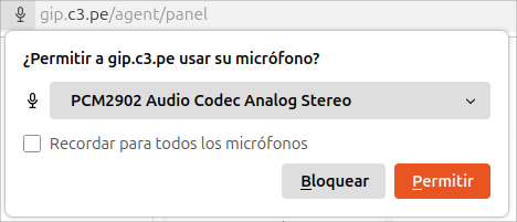Permiso para el micrófono