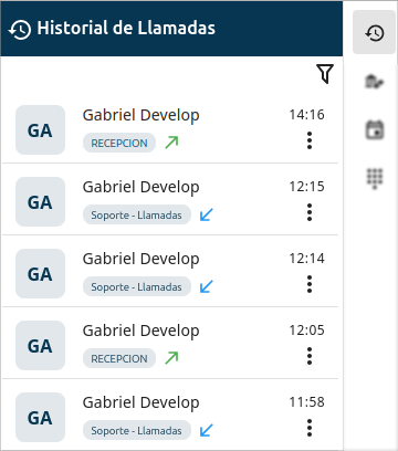 Historial de llamadas