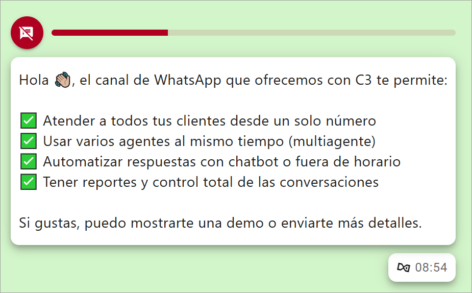 Cancelar envía de mensaje