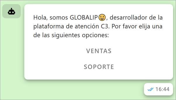 Mensajes enviados por un bot