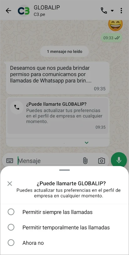 Respuestas del cliente