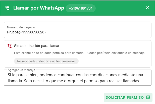 Mensaje interactivo de solicitud de llamada