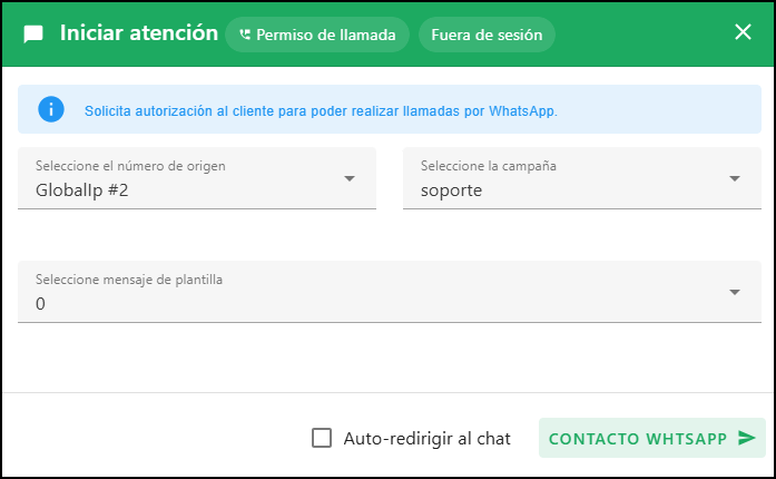 sin permiso de llamada