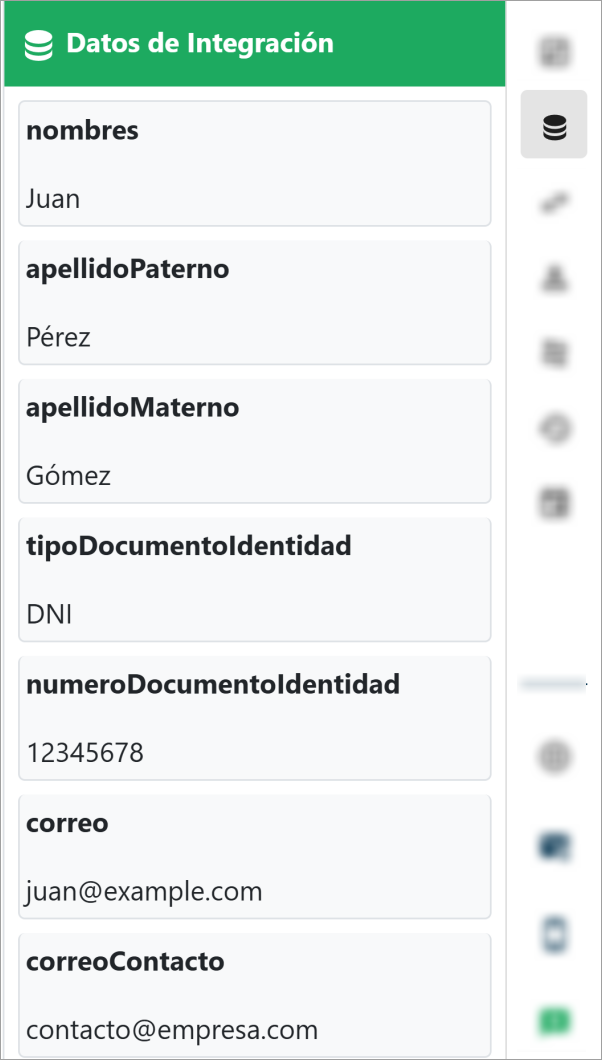 Datos de Integración