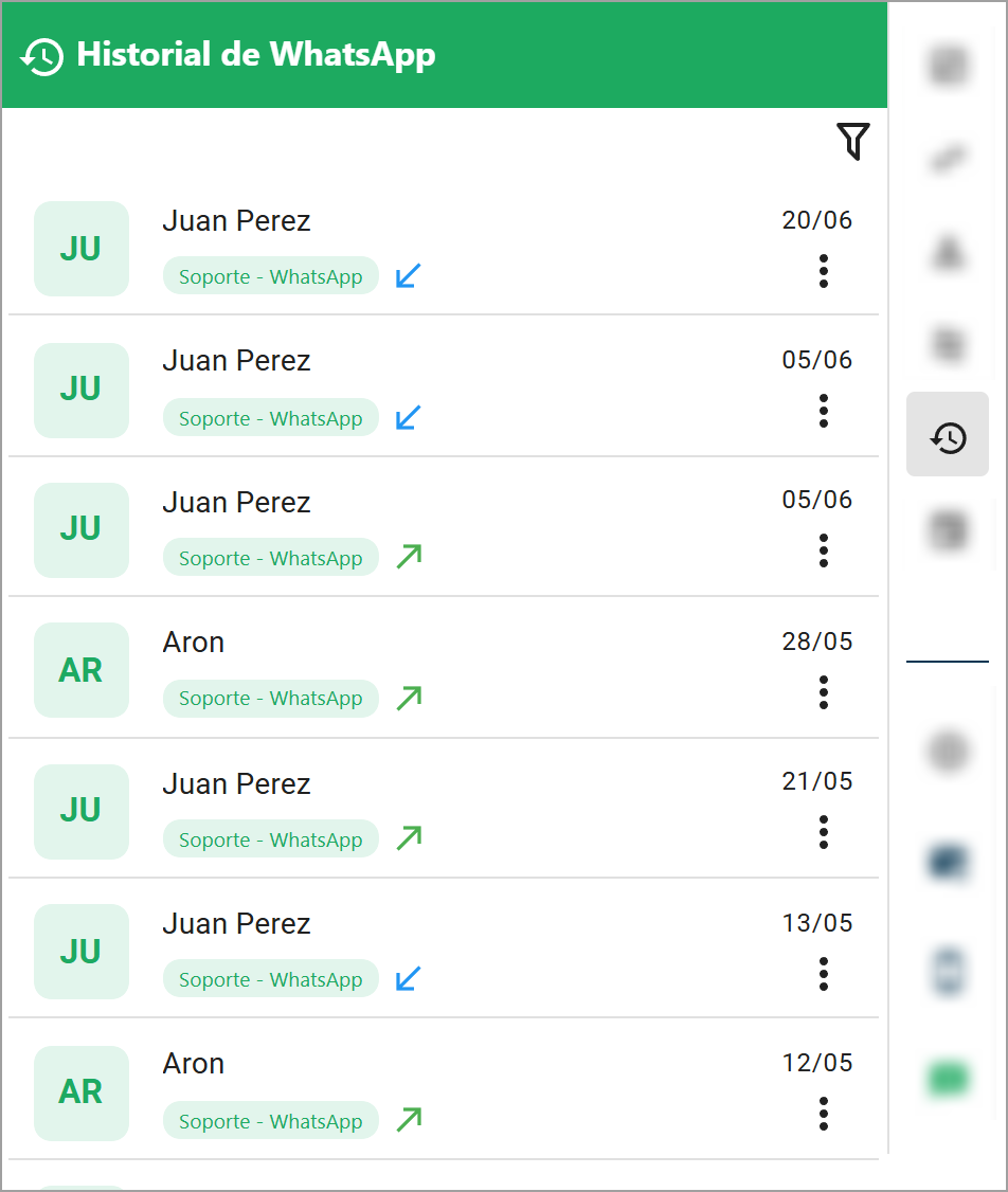 Historial de WhatsApp
