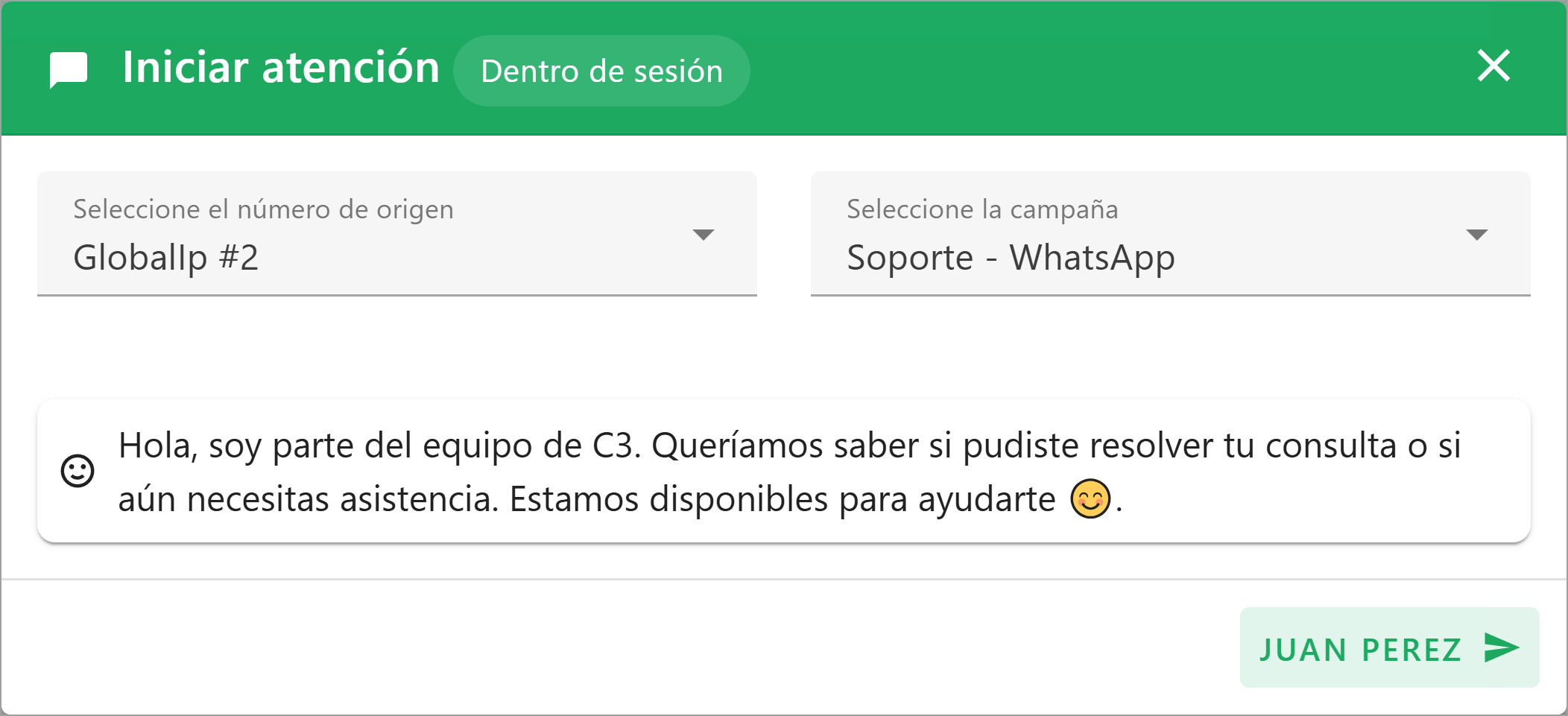 Iniciar Atención